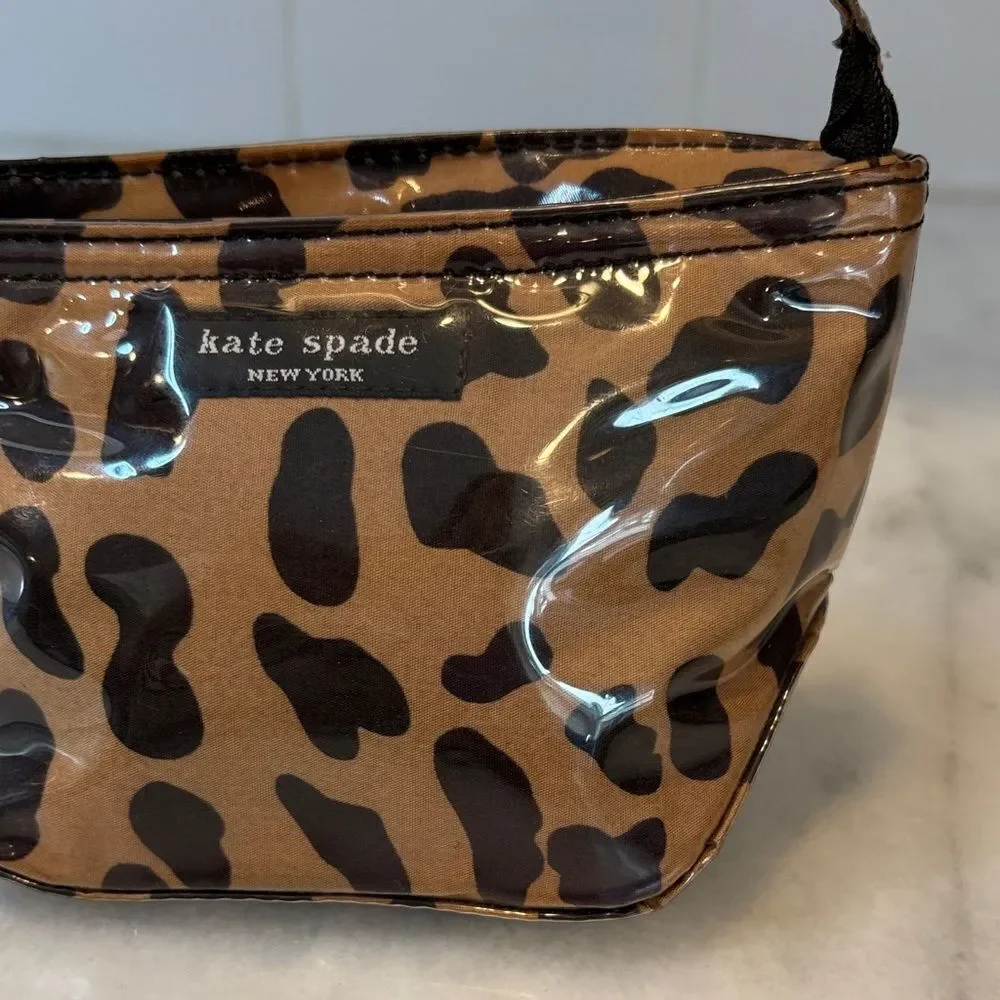 Kate Spade Travel Bag Ocelot Leopard Cheetah Animal Print Cosmetic Case Pouch